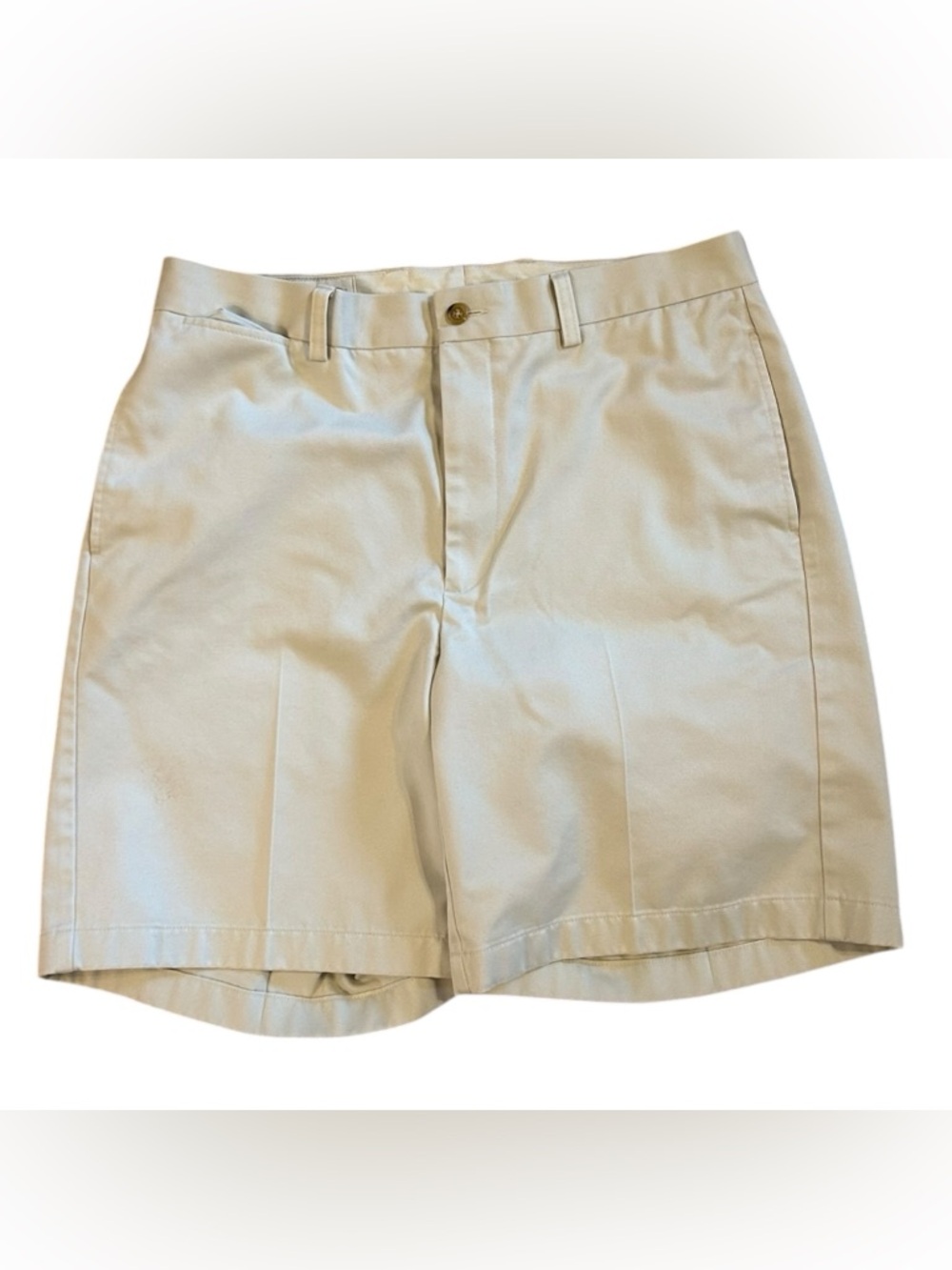 NWOT Orvis 100% Cotton Khaki Mens 34 Shorts Stone Flat Front Pockets Belt Loops